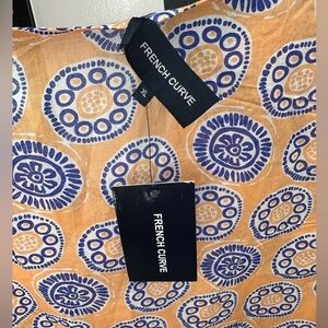 Orange and Blue Women's Blouse